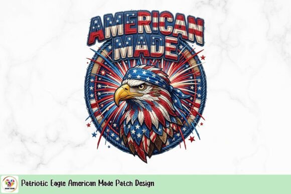 A Bold Patriotic Eagle American Made Patch Design