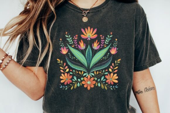 Authentic Folkloric Floral Ornament Design Png for Creative Projects