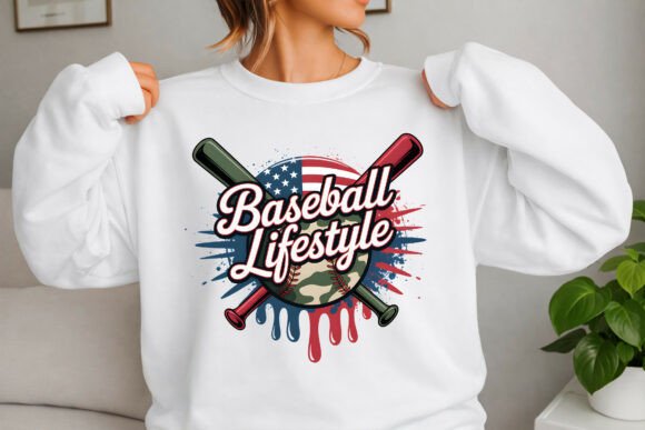 Baseball Lifestyle USA Patriotic Design: A Bold Emblem for American Pride
