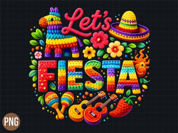 Bring the Party to Your Designs with Let's Fiesta Piñata Floral Design PNG