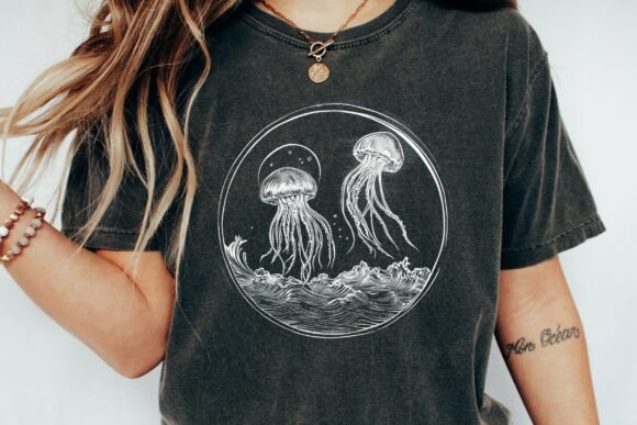 Capturing the Ocean's Rhythm: The Jellyfish Ocean Waves Graphic
