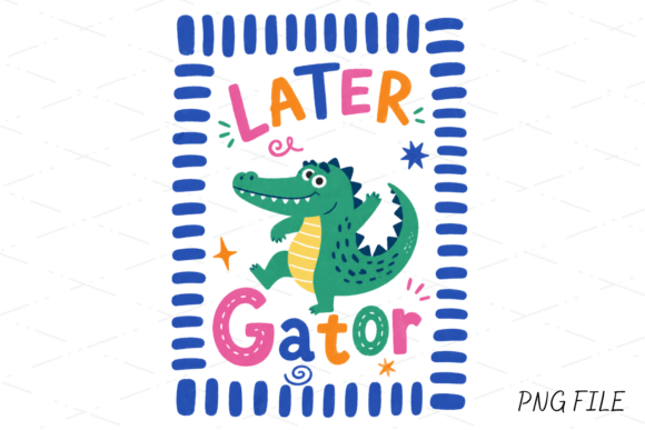 Charming Alligator Graphics: The Later Gator PNG Design