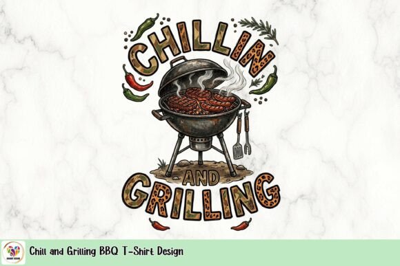 Chill and Grilling: The Ultimate BBQ T-Shirt Design for Grill Masters