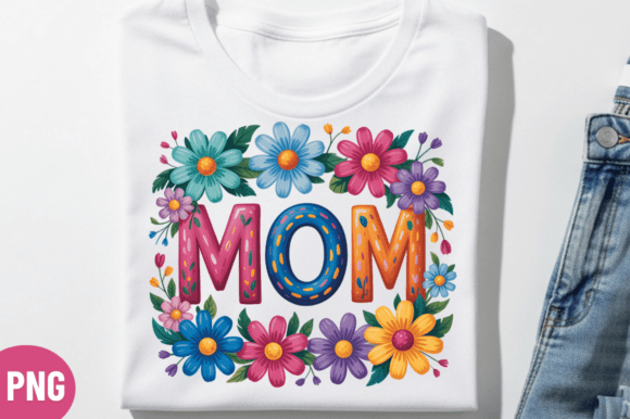 Floral MOM Summer T-shirt Png Design: A Fresh Take on Seasonal Branding