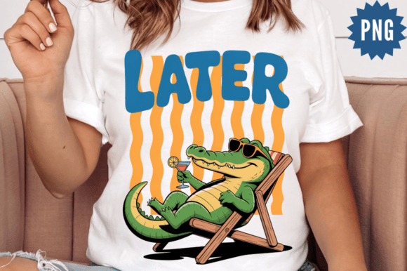 Later Gator Relax Crocodile Art: A Fun Design Asset