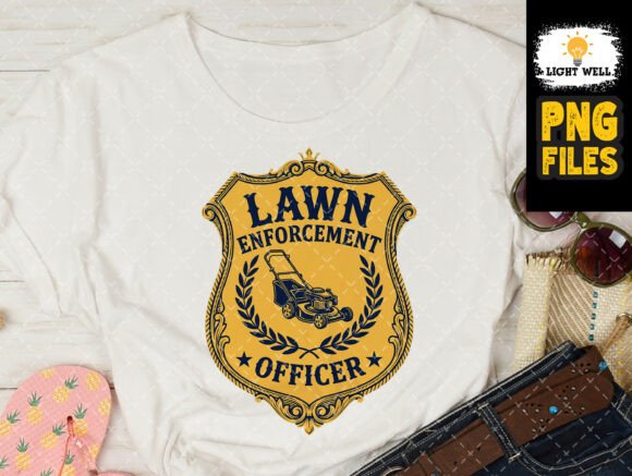 Lawn Enforcement Officer PNG Design: A Vintage Badge with Attitude