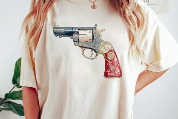 Ornate Revolver Design Png: A Bold Asset for Striking Visuals