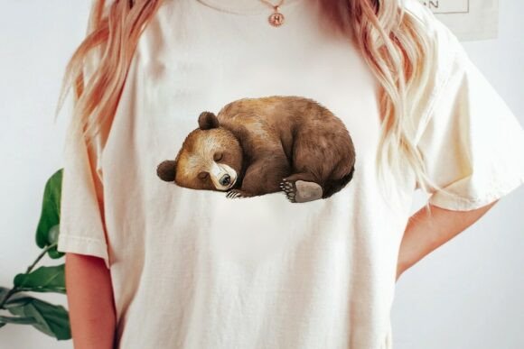 The Whimsical Charm of Sleeping Bear Watercolor Design