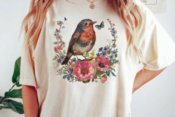 Timeless Charm: The Vintage Bird & Floral Wreath