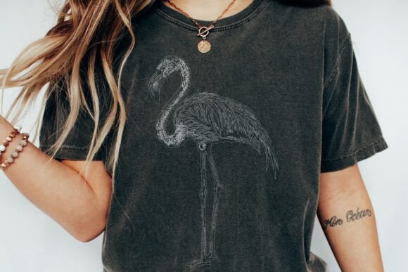 Unleash Your Creativity with Detailed Flamingo Line Art Design